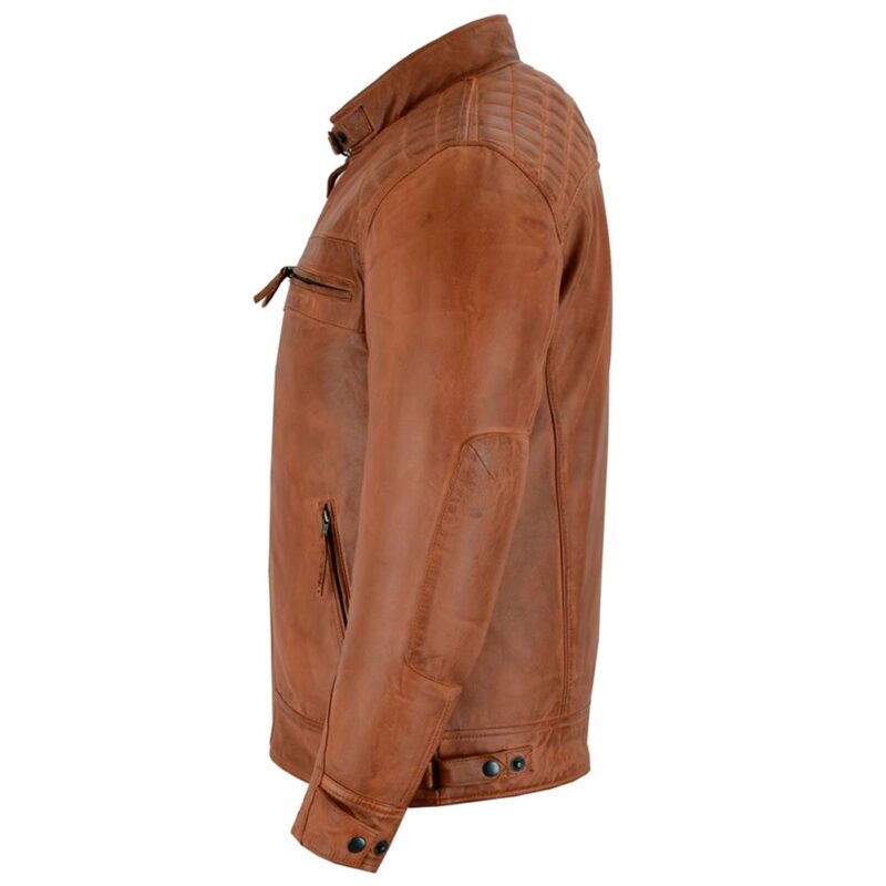 Mens Handmade Distressed Leather Jacket - Image 3