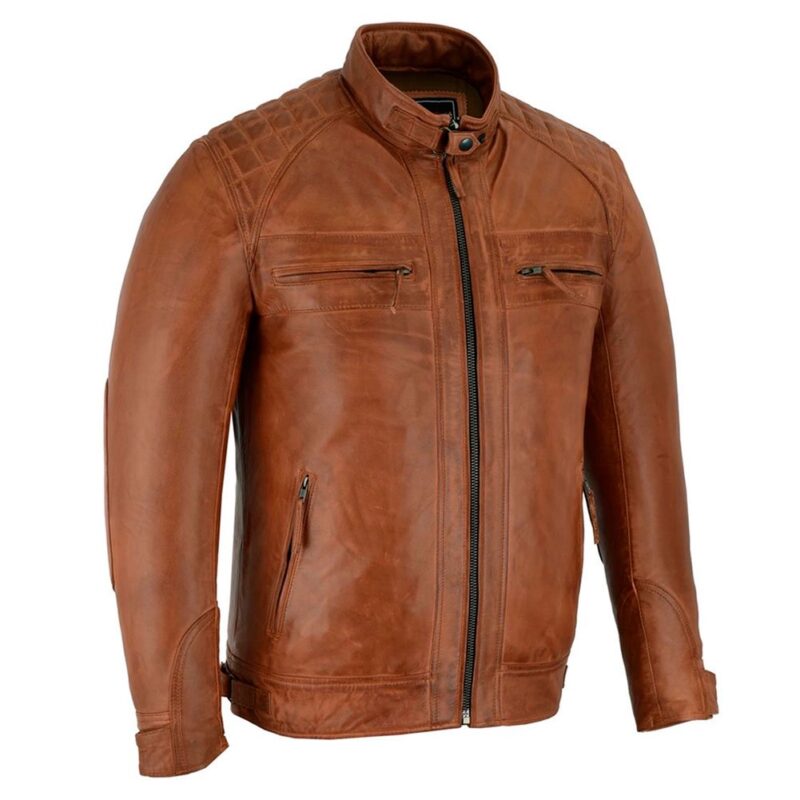 Mens Handmade Distressed Leather Jacket - Image 4