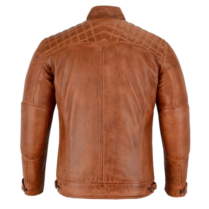 Mens Handmade Distressed Leather Jacket - Image 2